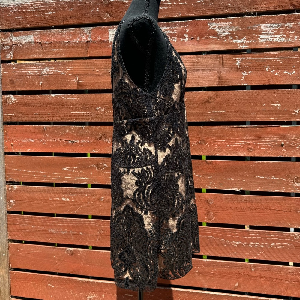Free People Night Shimmers Black Lace & Sequin Mini Dress - Picture 4 of 10